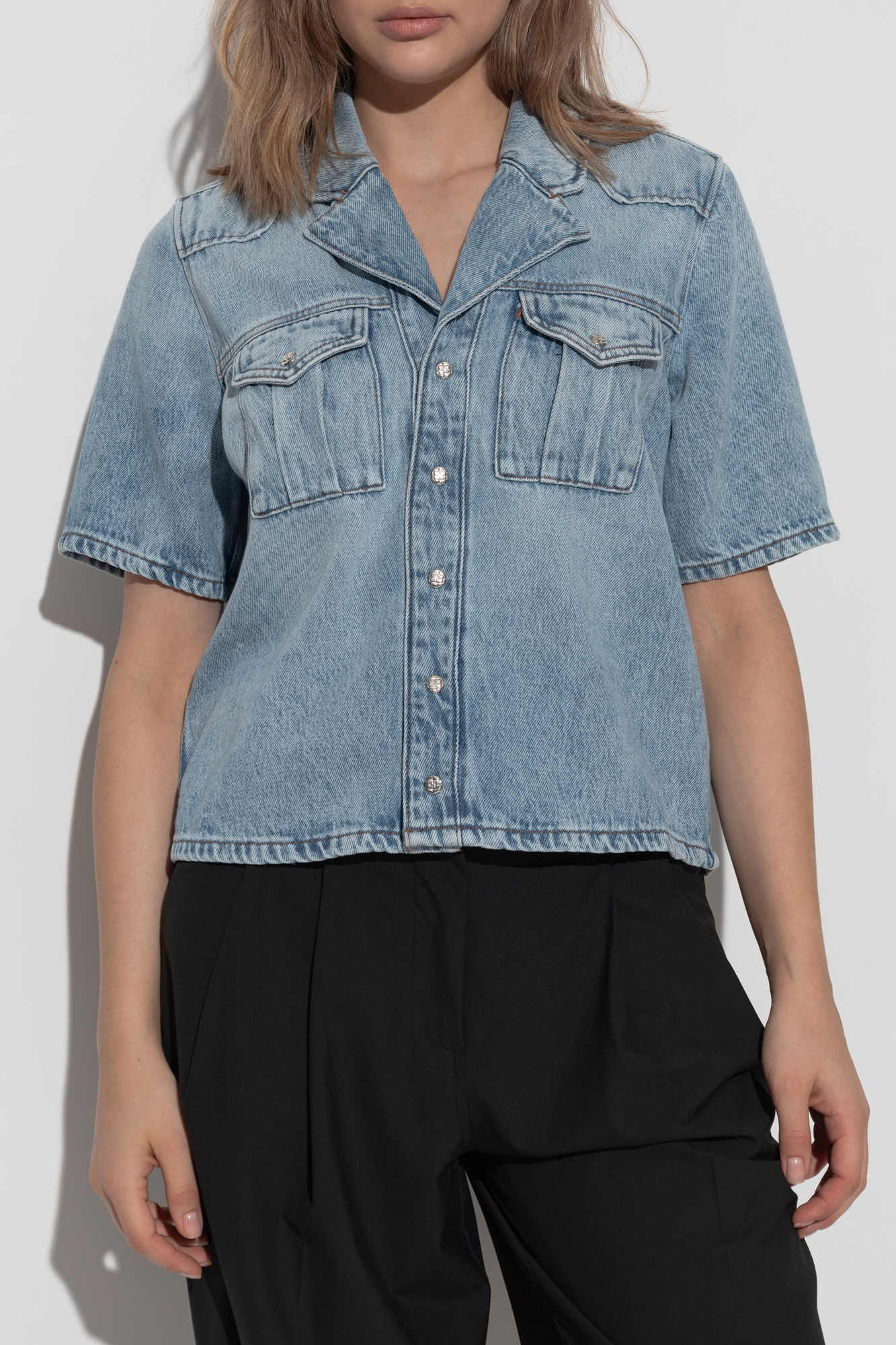 【セール】国内入荷済み♪Ganni Washed Denim シャツワンピ セール】【GANNI】Shirt Dress（ワンピース）｜GANNI（ガニー